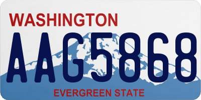 WA license plate AAG5868