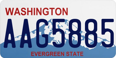 WA license plate AAG5885