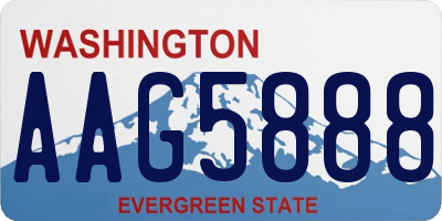 WA license plate AAG5888