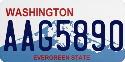 WA license plate AAG5890