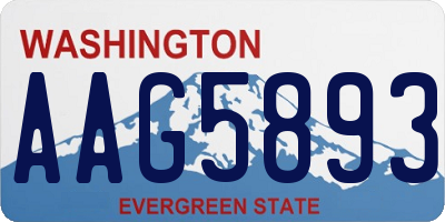 WA license plate AAG5893