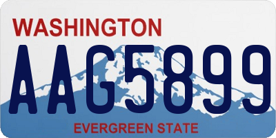 WA license plate AAG5899