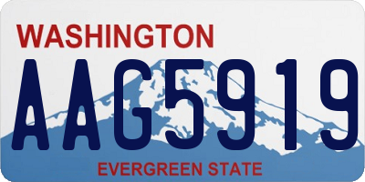 WA license plate AAG5919
