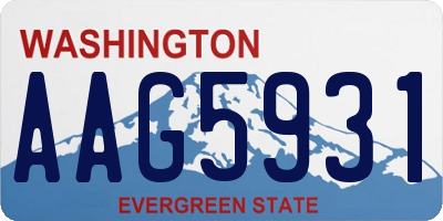 WA license plate AAG5931