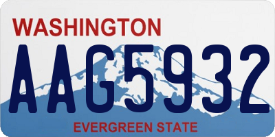 WA license plate AAG5932