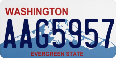 WA license plate AAG5957