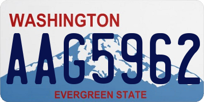 WA license plate AAG5962