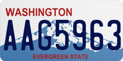 WA license plate AAG5963