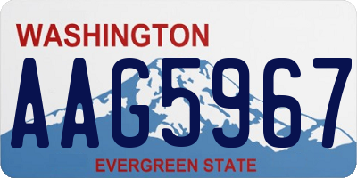 WA license plate AAG5967