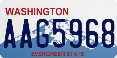 WA license plate AAG5968