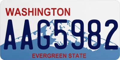 WA license plate AAG5982