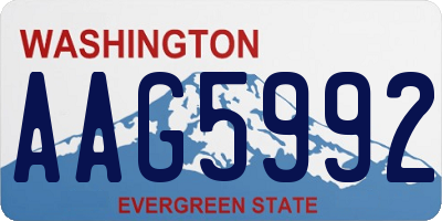 WA license plate AAG5992