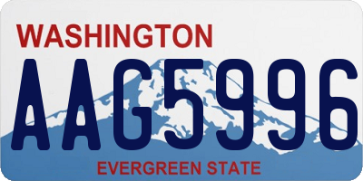 WA license plate AAG5996