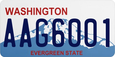WA license plate AAG6001