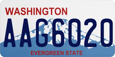 WA license plate AAG6020