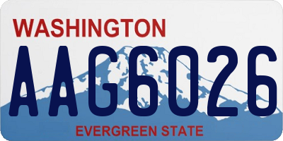 WA license plate AAG6026