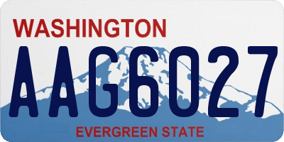 WA license plate AAG6027