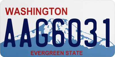 WA license plate AAG6031