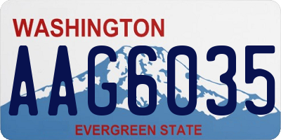 WA license plate AAG6035