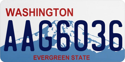 WA license plate AAG6036