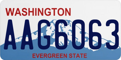 WA license plate AAG6063