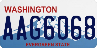 WA license plate AAG6068