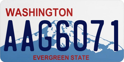 WA license plate AAG6071
