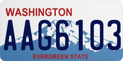 WA license plate AAG6103