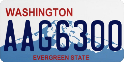 WA license plate AAG6300