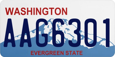 WA license plate AAG6301
