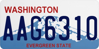 WA license plate AAG6310