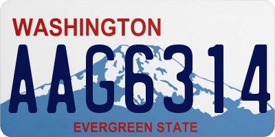 WA license plate AAG6314