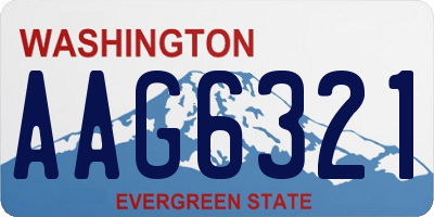 WA license plate AAG6321