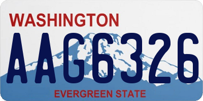 WA license plate AAG6326
