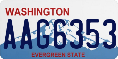 WA license plate AAG6353