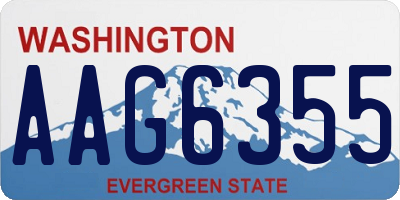 WA license plate AAG6355