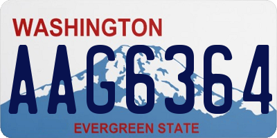 WA license plate AAG6364