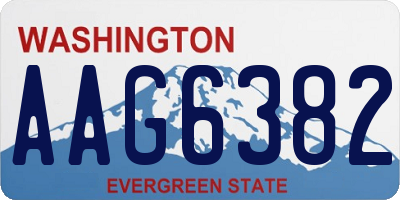 WA license plate AAG6382