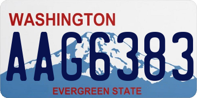 WA license plate AAG6383