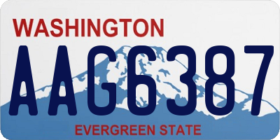 WA license plate AAG6387