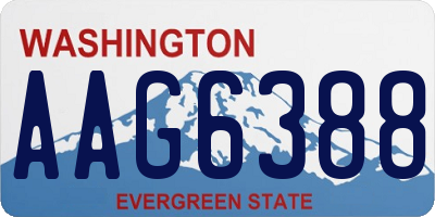WA license plate AAG6388