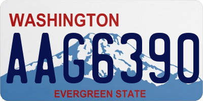 WA license plate AAG6390