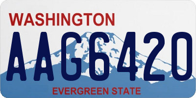 WA license plate AAG6420