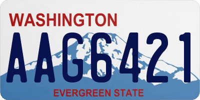 WA license plate AAG6421