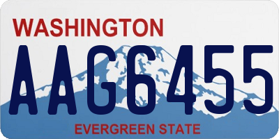 WA license plate AAG6455