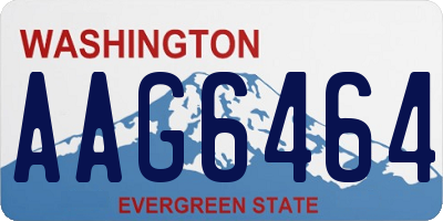 WA license plate AAG6464