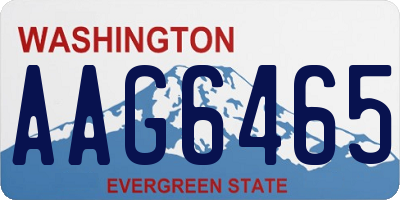 WA license plate AAG6465