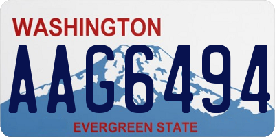 WA license plate AAG6494