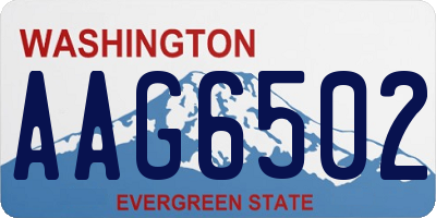 WA license plate AAG6502