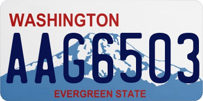 WA license plate AAG6503